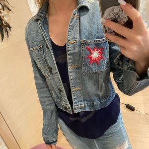 Abercrombie & Fitch - Women’s Classic Denim Jacket with Unique Embroidery